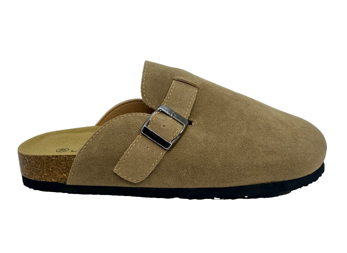 Tan Boston Clogs W8 M6 Slip On Buckle Mules NWOT Neutral Beige Suede Leather
