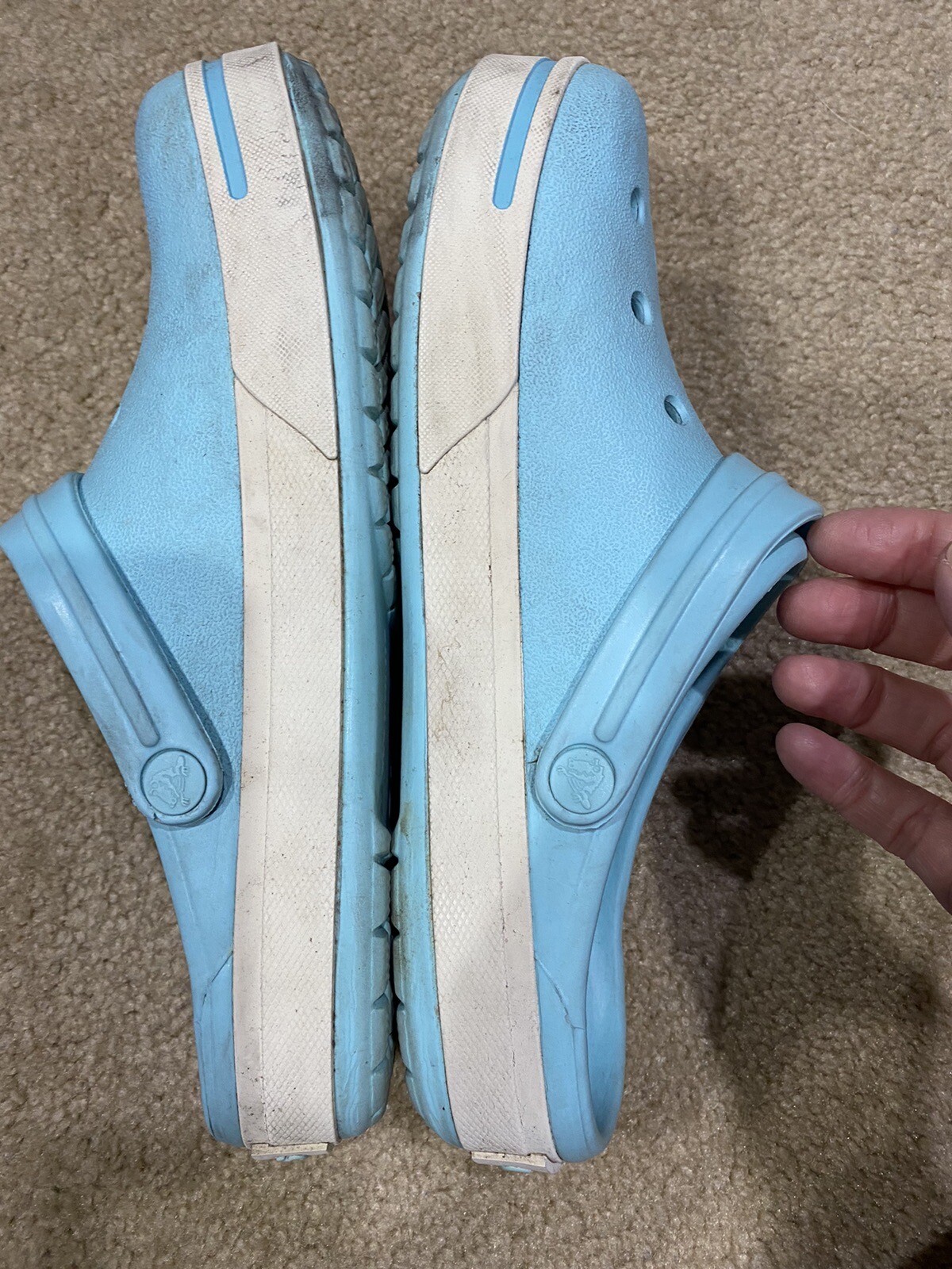 Crocs Men’s and Women’s Crocband Clog size 8 men size 10 women GUC Teal Blue