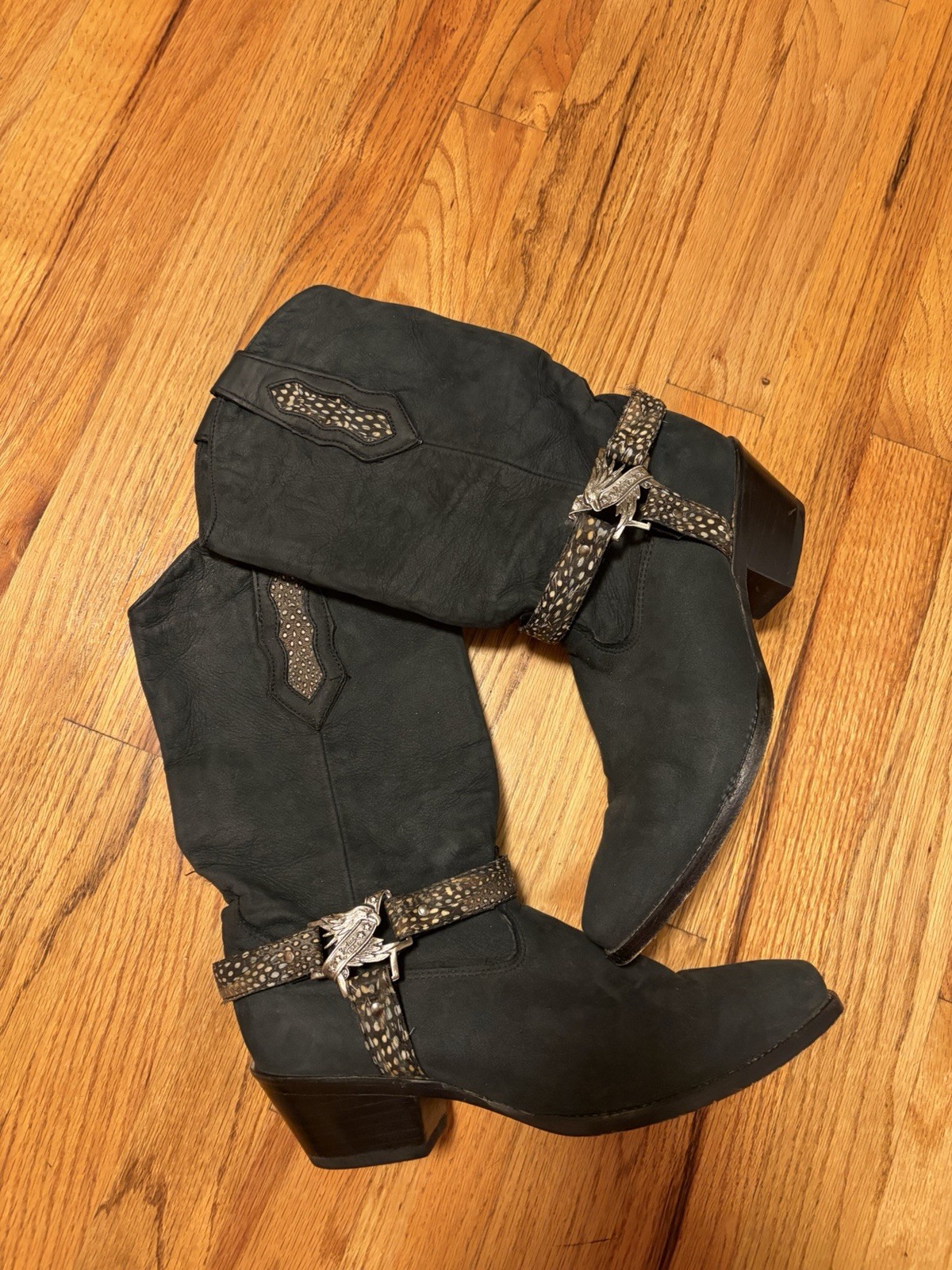Vintage Angels Wonens Black Western Cowboy Boots US Size 8 Style 803101 MPN