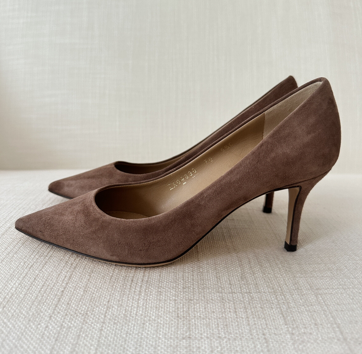 Salvatore Ferragamo Susi Deep Taupe Suede Heels Size EUR 36 (5.5C) NEW WITH BOX