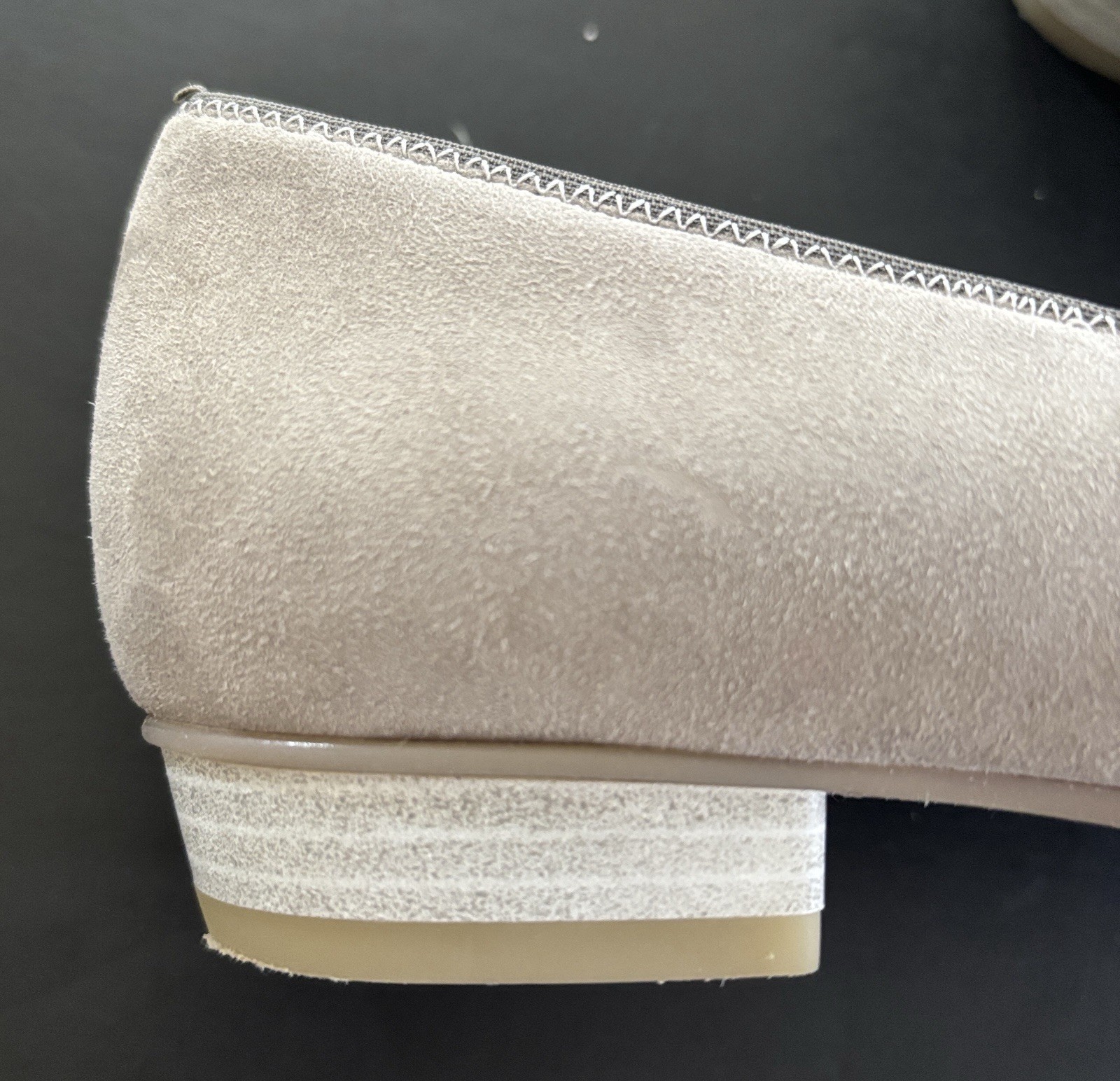 NWOB ara Belinda Grey Taupe Leather Ballet Flat Bow #8 Career Flat Slip On $185