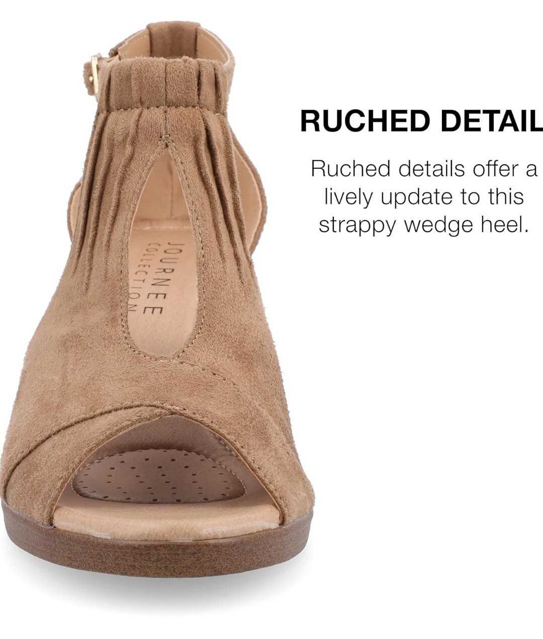 Journee Womens Kedzie Tru Comfort Foam Peep Toe Wedge Sandals SIZE 8