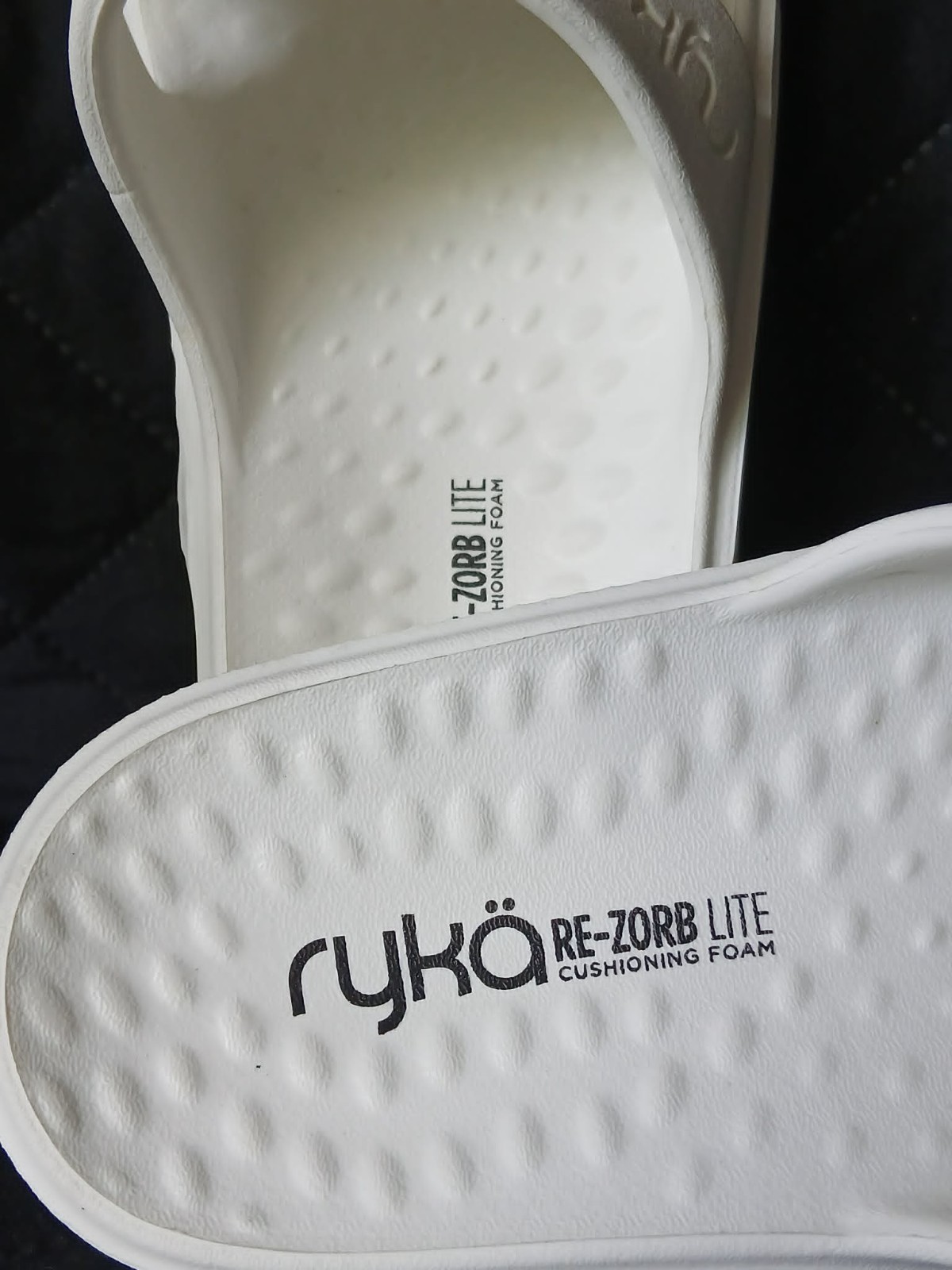 Ryka Ultimate Recovery Molded Slide Sandals Restore Slide White