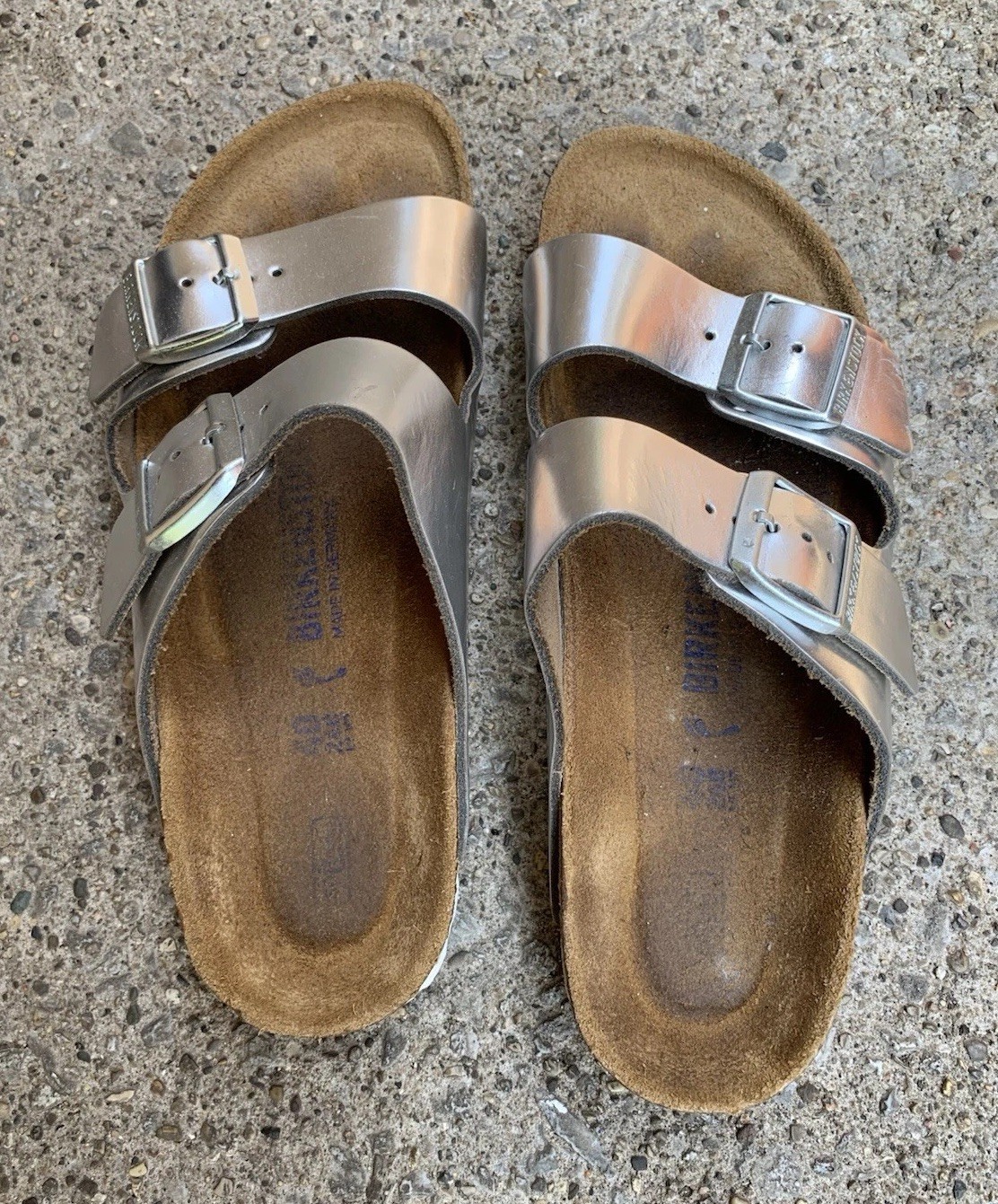 Birkenstock Arizona Women’s Sandals Eva Silver Buckle 40 / US 9
