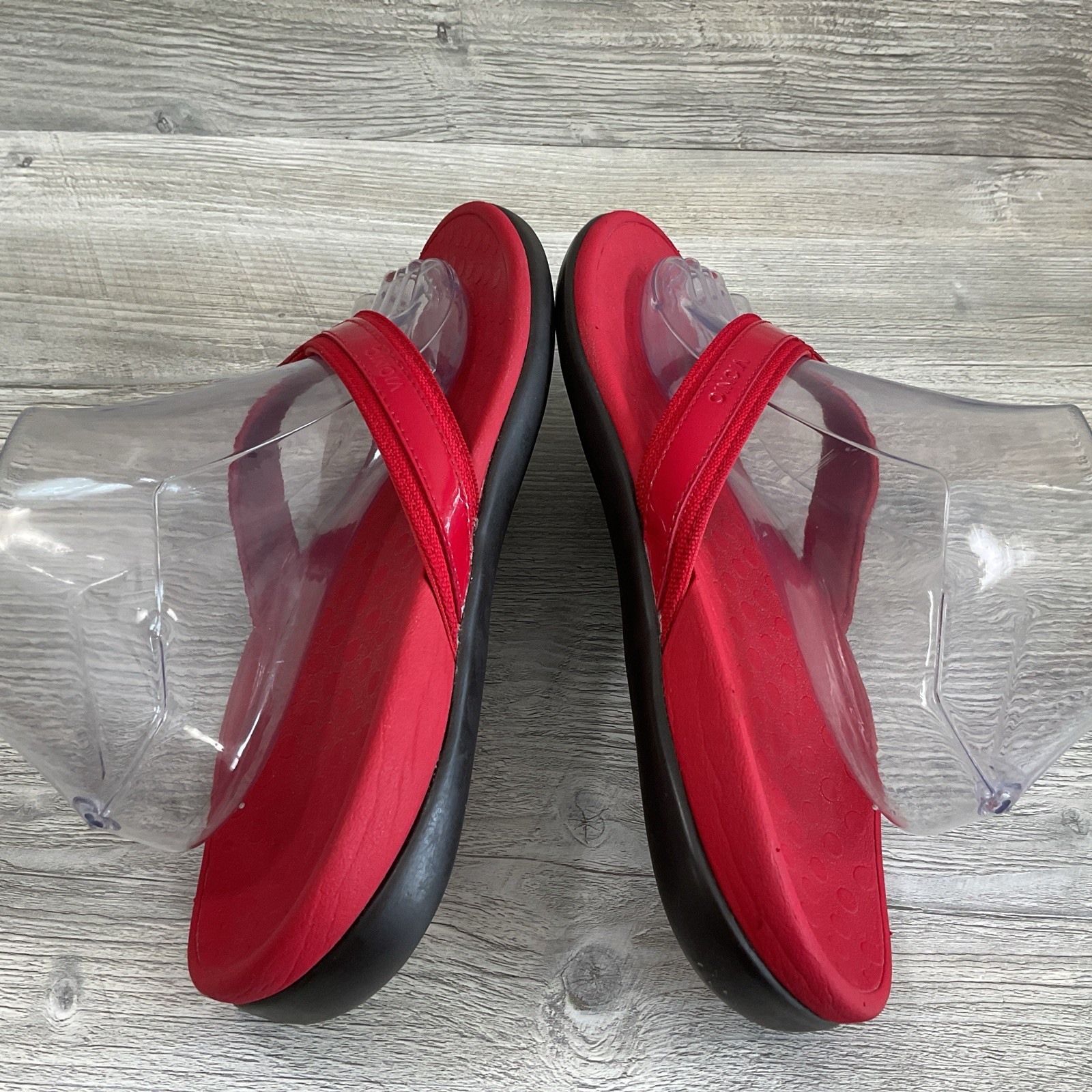 Vionic Tide II Poppy II Women’s Thong Flip Flops Red Sandals Size 10