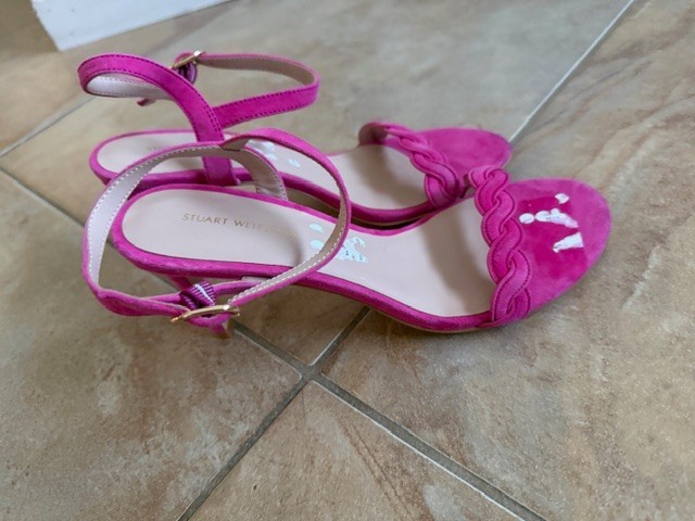 Stuart Weitzman Dancer Twistie 100 Suede Sandal Women’s Pink 7.5
