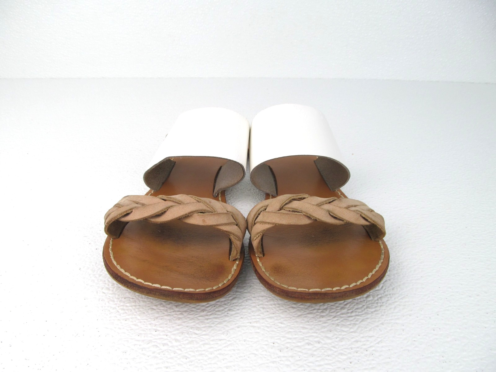Soludos Slie Sandals White/Tan Leather Women’s size 9