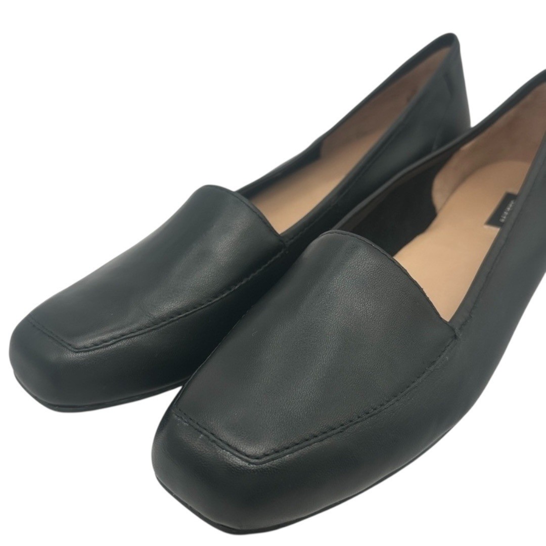 Array Black Leather Loafers Size 10N Narrow Slip On Flats