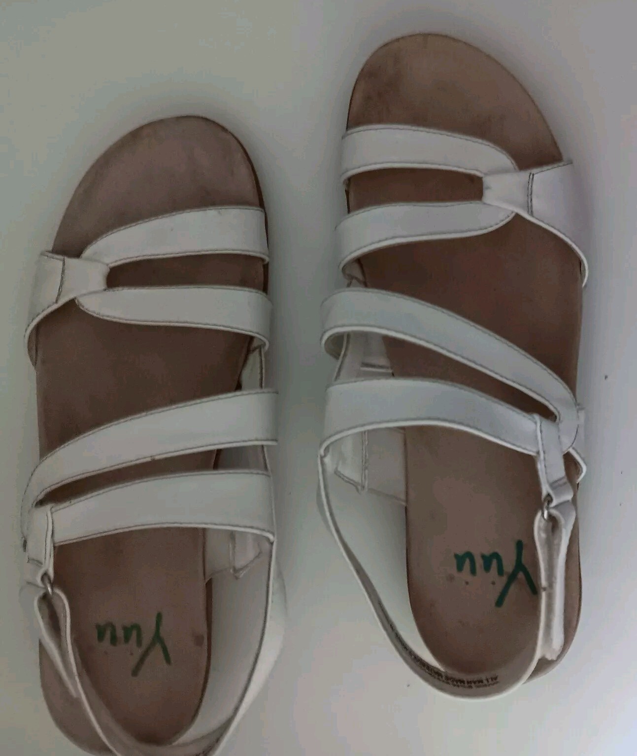 Yuu Janne Size 8.5 M White Women Man Made Slingback Strappy Sandals