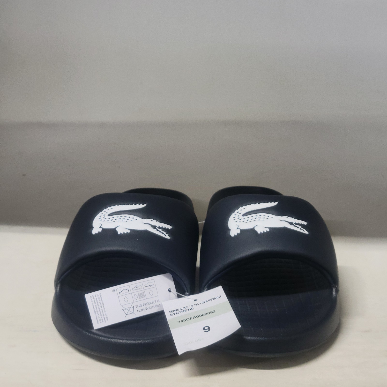 Lacoste Serve Slide 1.0 Sandal Navy Women’s Size 9M