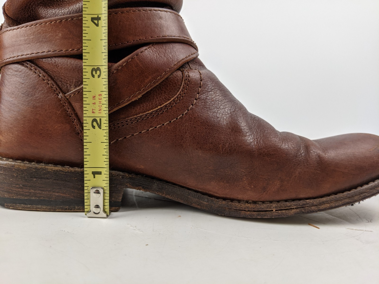 frye jaden cross engineer harness boots womens size 5 cognac brown leather
