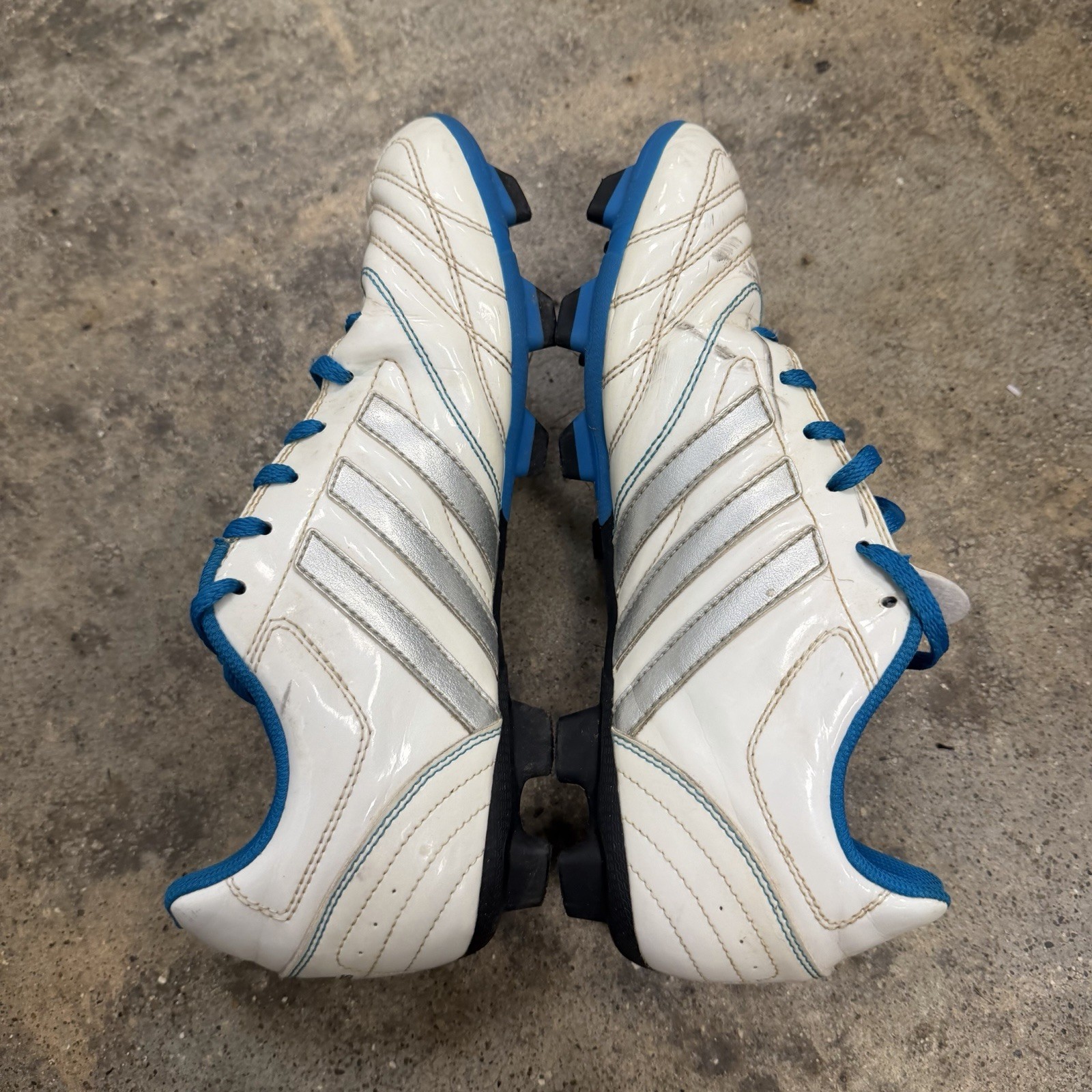 Adidas Womens 9 Soccer Cleats Matteo Nua TRX FG-W White Metallic Silver
