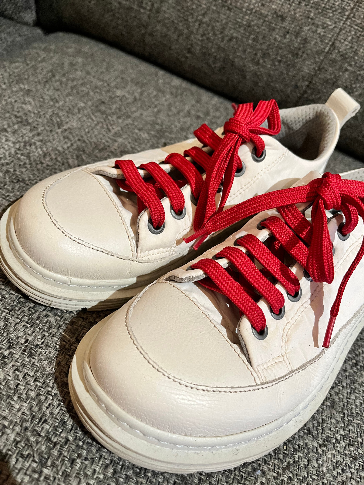 The Art Company White Sneakers Leather & Fabric Lace Up Comfort Shoes – Sz 38