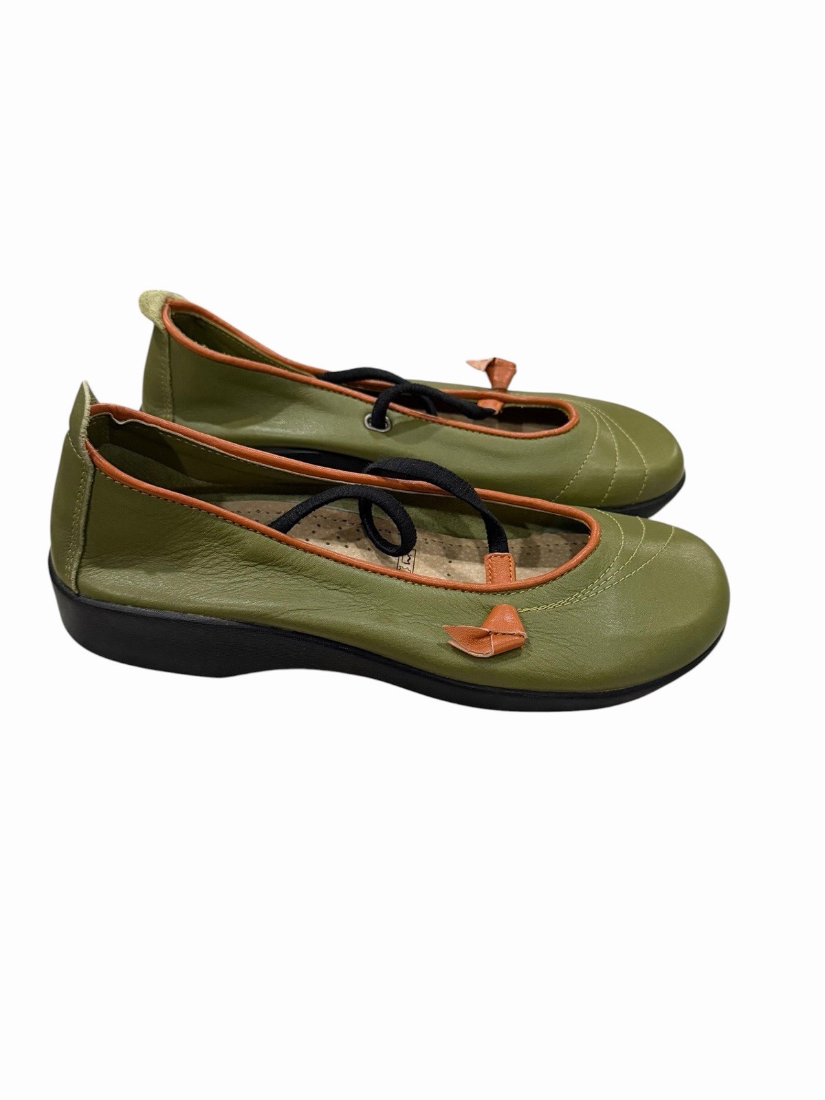 Arcopedico Women’s EU 37 US 6.5 Vitoria Green Leather Slip on Mary Jane Shoes S6