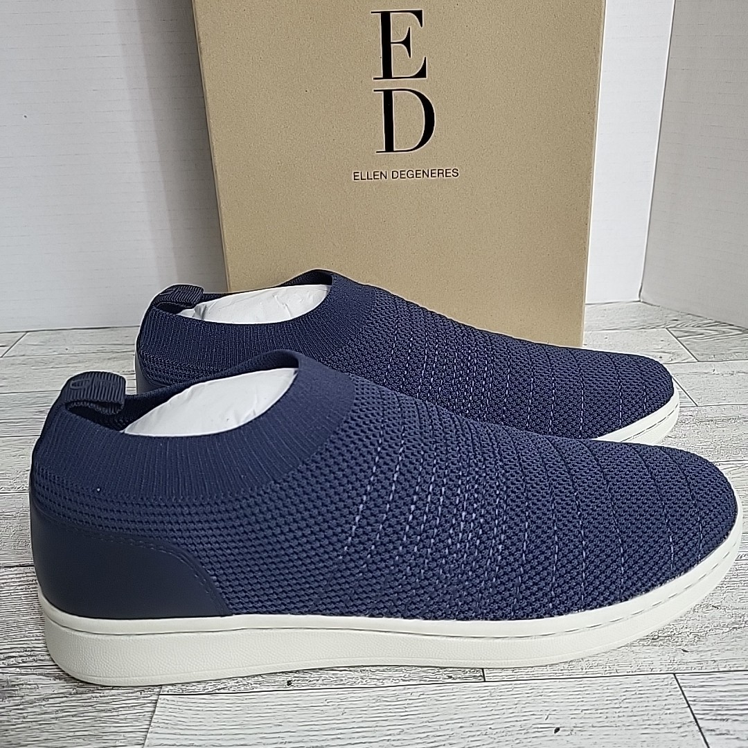 ED Ellen DeGeneres Women’s 7.5 M Chalibre Slip On Sneakers Mesh Navy Blue NEW