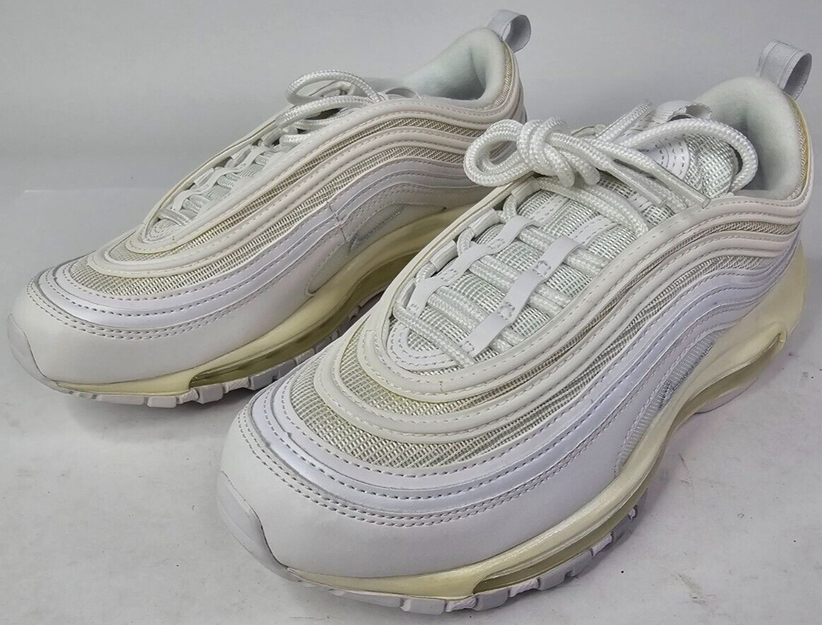 EUC! WMNS NIKE AIR MAX 97 WHITE-WHITE-PURE PLATINUM SZ 6.5 [921733-100]