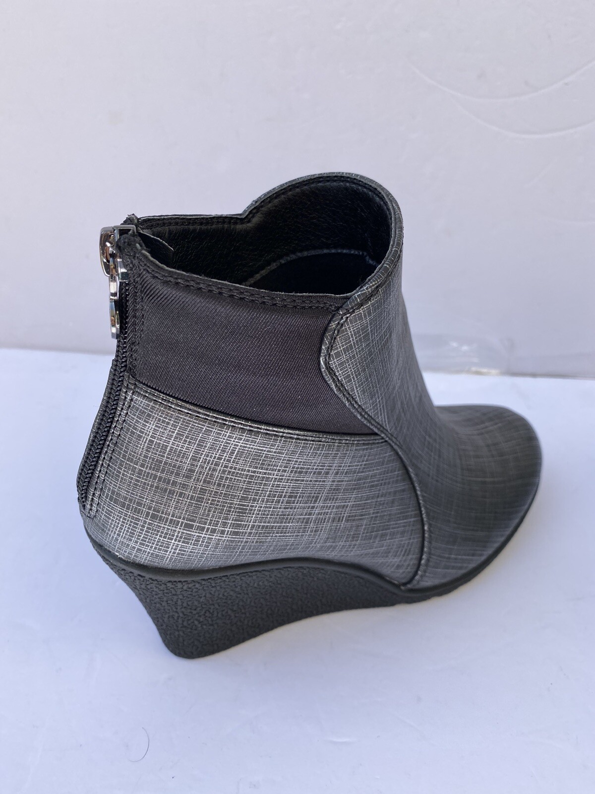 Secret Celebrity As 9 Alana Black/grey Ankle Boots, Zipper New Womens
