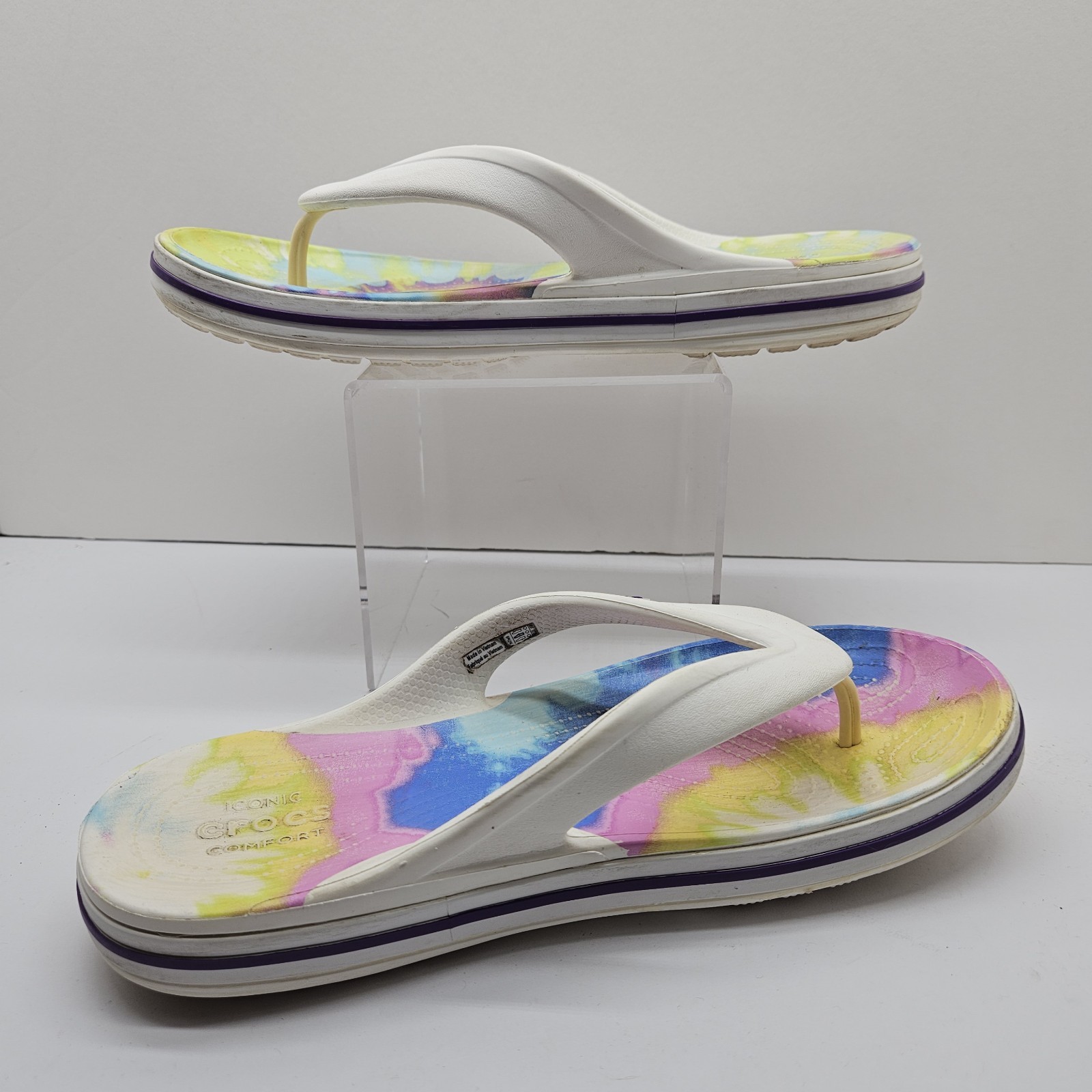 Crocs Bayaband Tie Dye Mania Flip Flops Shoe Thongs M7 W9