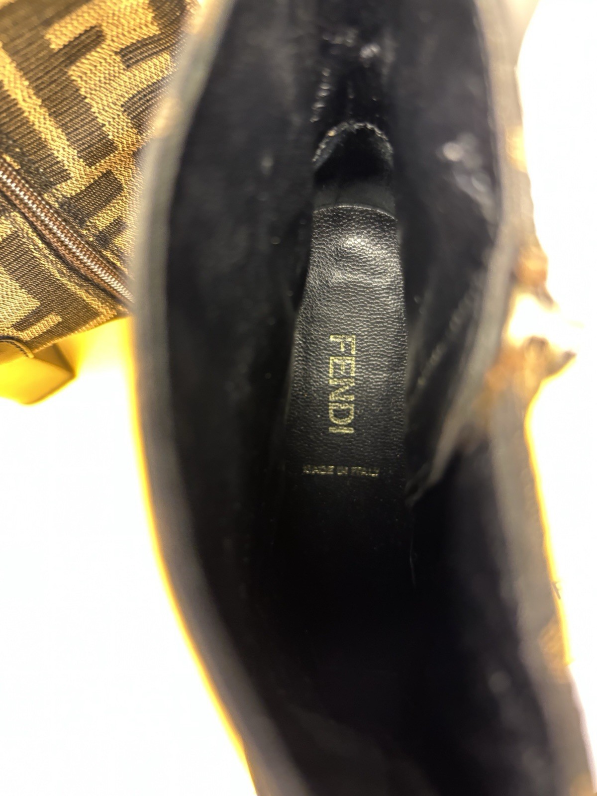 Fendi Zucca Canvas Platform Ankle Booties/ Size37.5