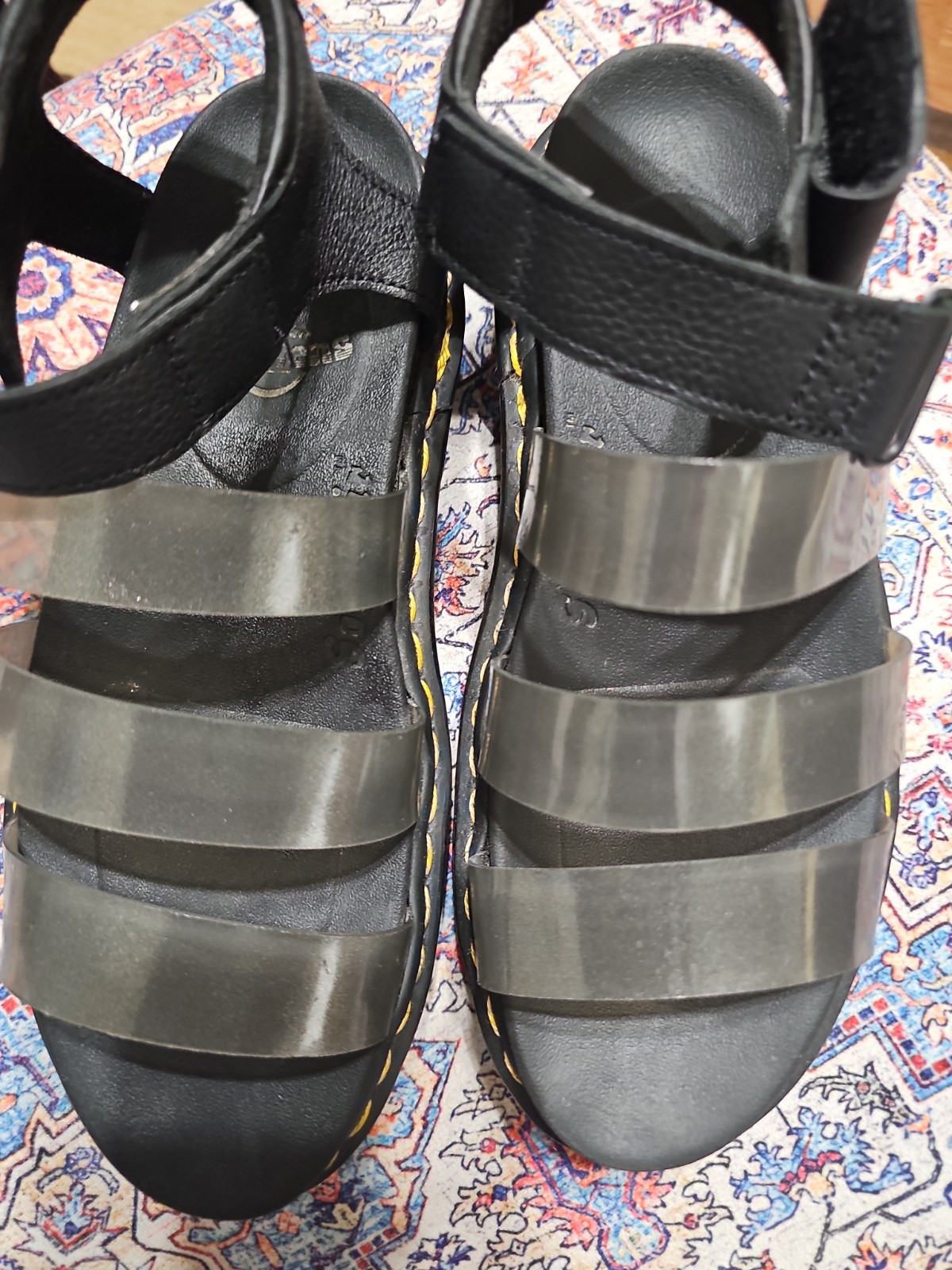 DR. MARTENS Blaire Jelly Black Platform Sandals Size 8 Soft Wair