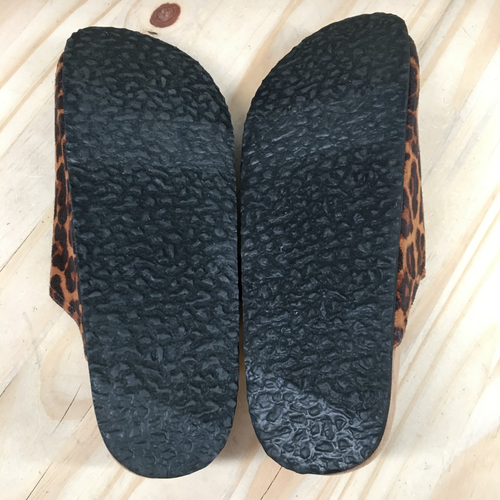Time and Tru Shoes Womens 9 Buckle Clogs Brown Leopard Print Closed Toe Casual