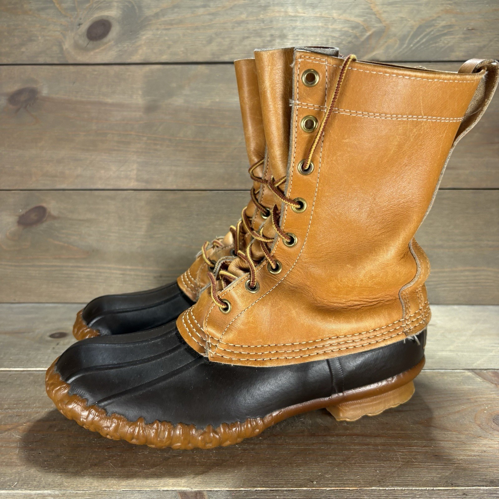 vintage Ll bean duck boots womens size 6 shoes brown leather waterproof hunting