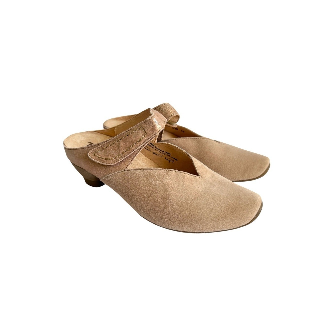 Think! Aida Slip On Pumps Pale Pink Nude Suede Ballet Mules Comfort Shoes 39 9