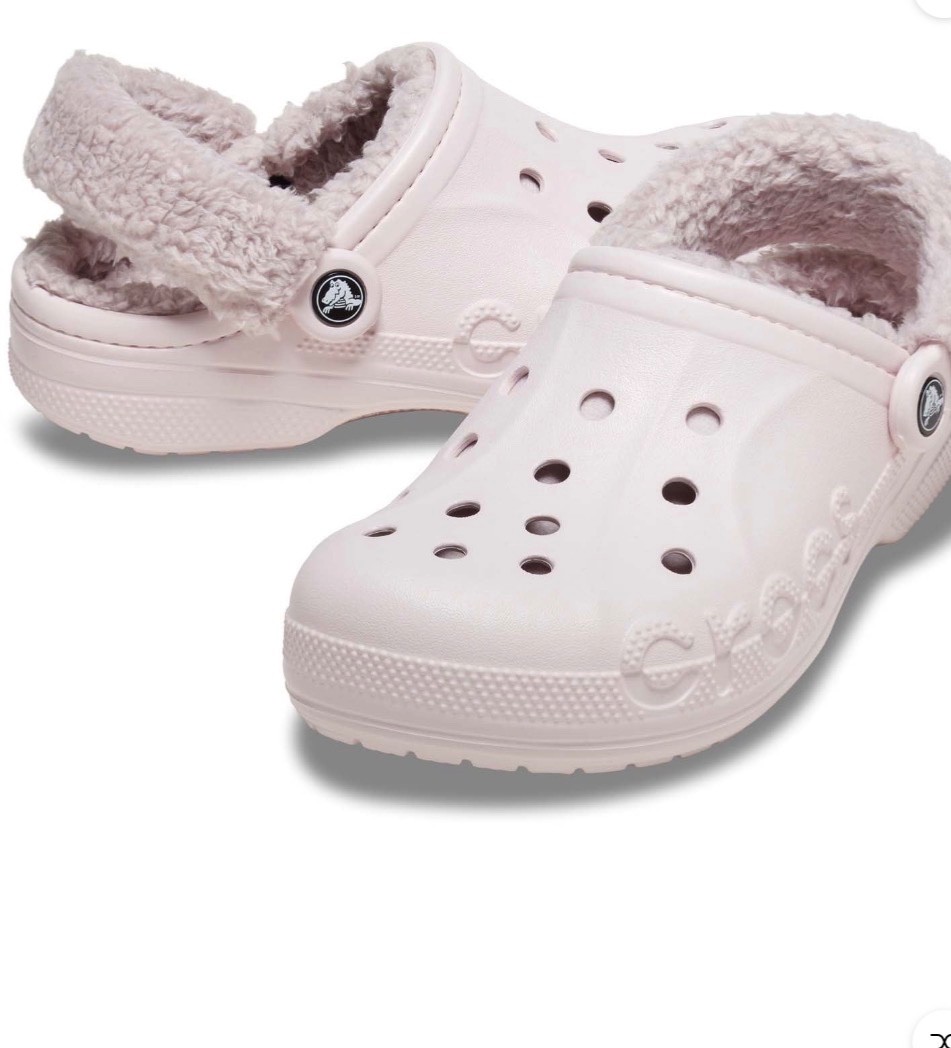 Crocs Baya Lined Fuzz Strap Women’s Clog Lavender 206633-577/ White 206633-4JQ