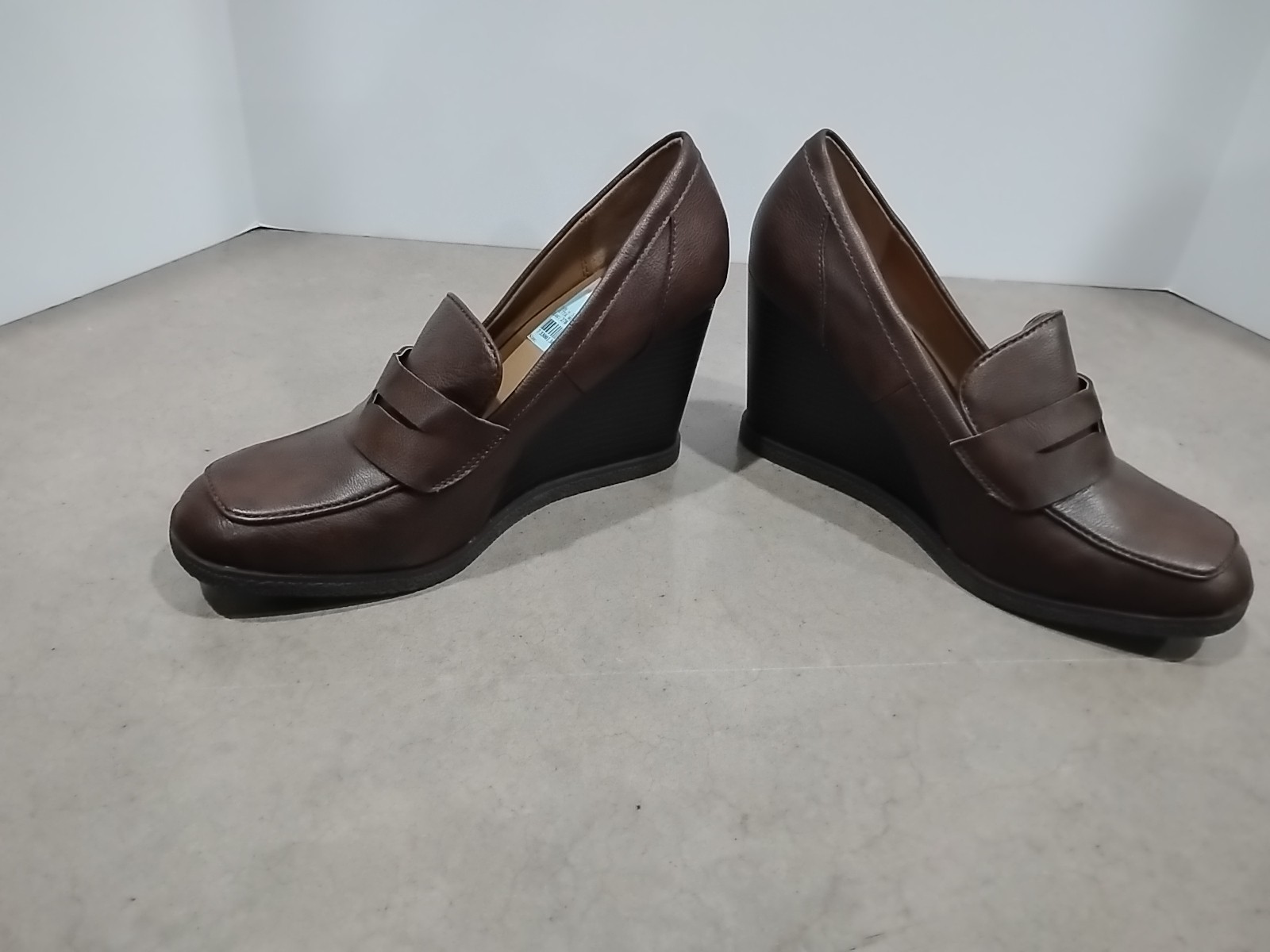 Sun + Stone JETTA Wedge Loafer Brown Women’s 9.5 Y2K