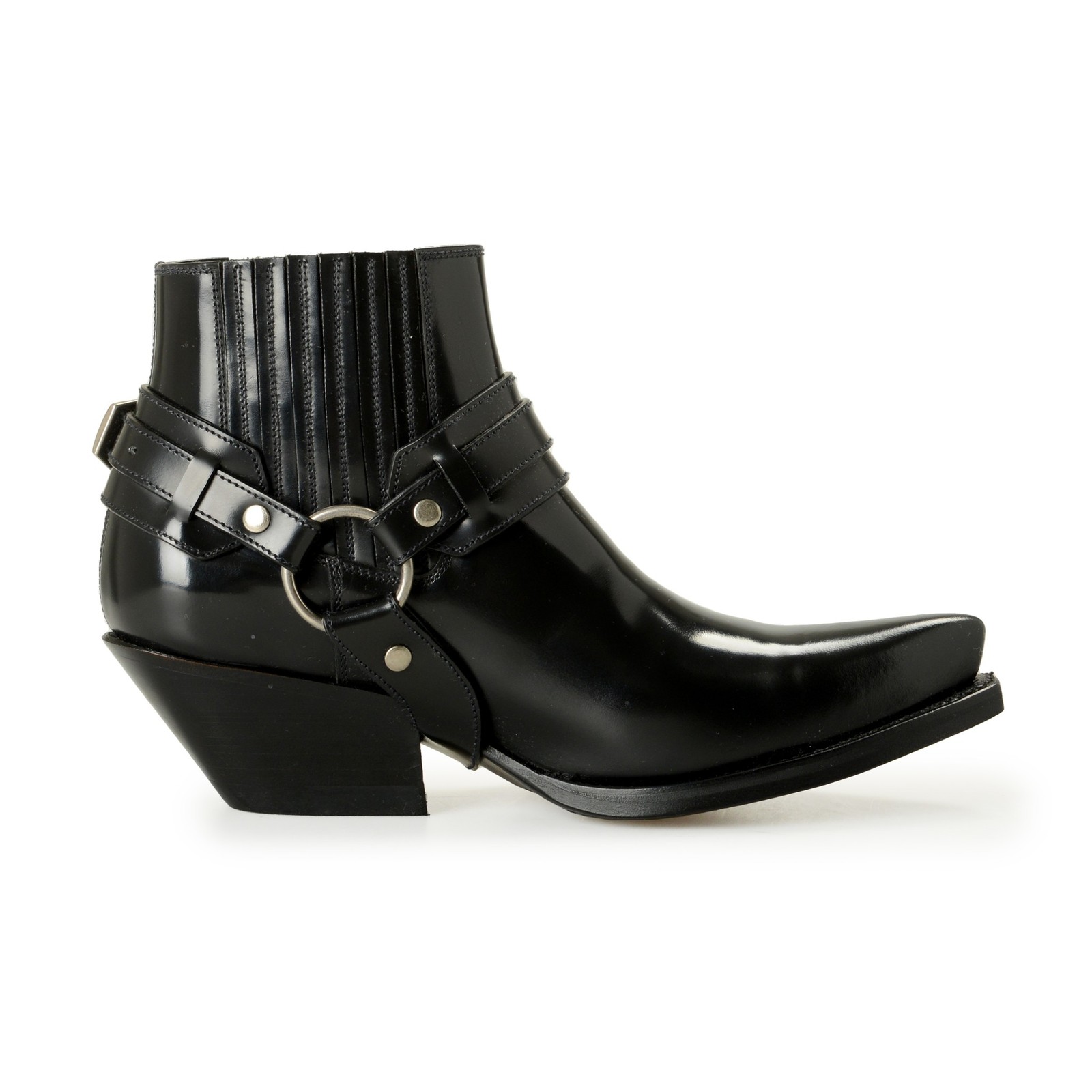 Versace Women’s Black Leather Silver Medusa Heeled Booties Shoes US 6 IT 36