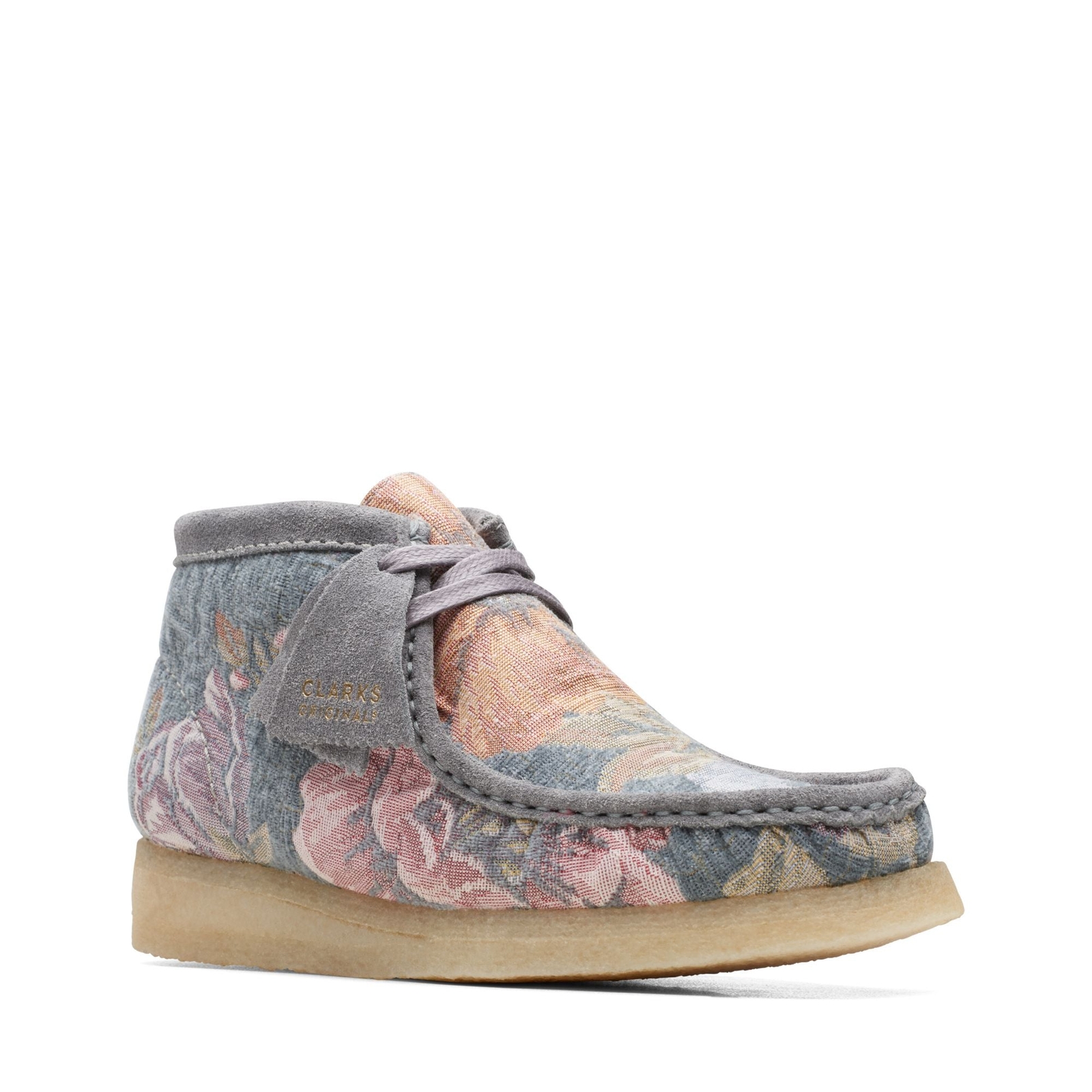 [26169842] Mens Clarks WALLABEE BOOT BLUE FLORAL