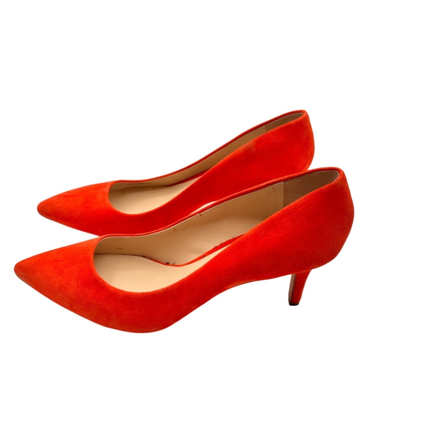 Enzo Angiolini Size 10 Pink Leather Pointed-Toe Heels Elegant Mid-Heel Pumps