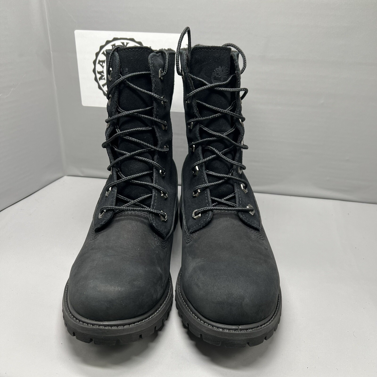 Timberland Waterproof Roll Fold-Down Teddy Fleece Black 8149A Women Size 8 NEW