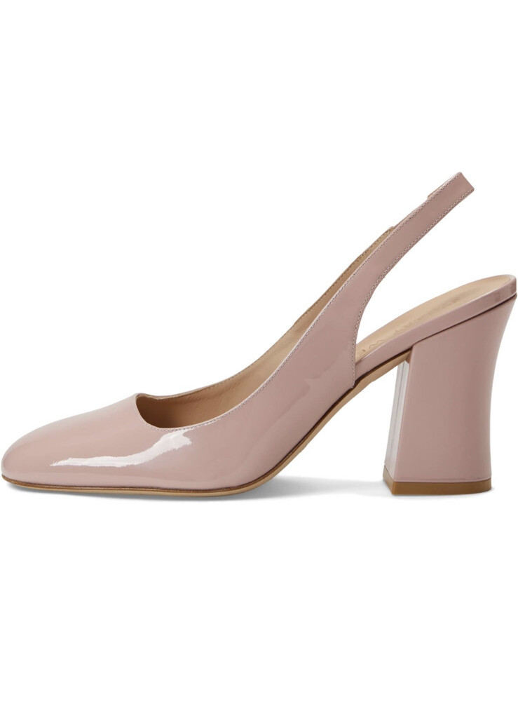 Stuart Weitzman Curveblock Patent Slingback Pumps Size 38.5