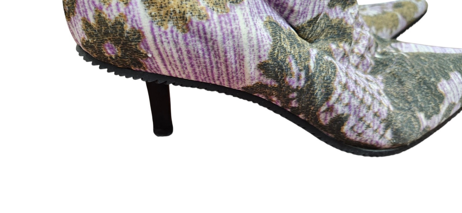 Just Cavalli Women’s Floral Stretch Knee High Boots Pointed Toe Kitten Heel 7.5