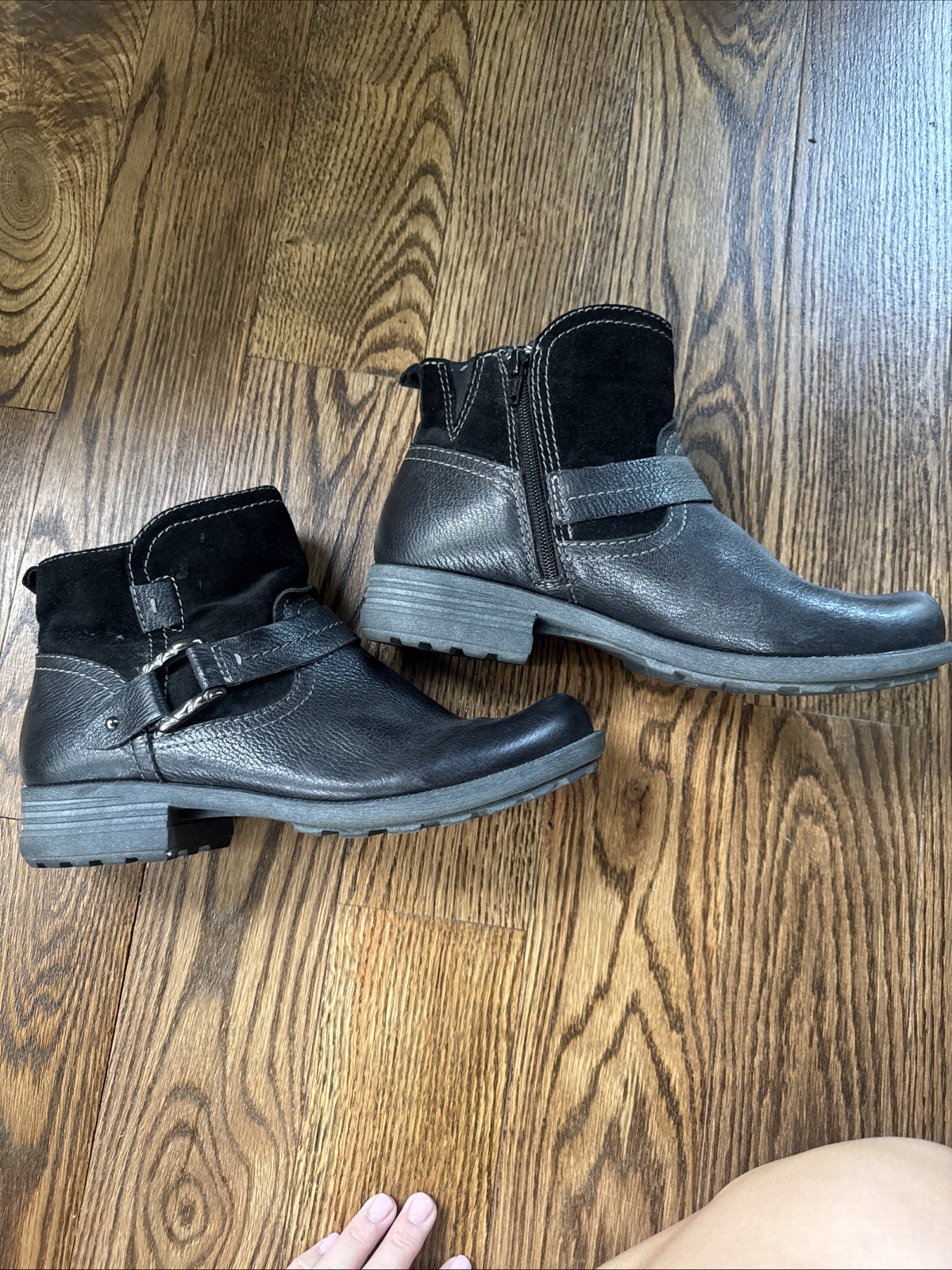 Earth Origins Paris Ankle Moto Boots Booties Shoes Womens Size 11 M Black