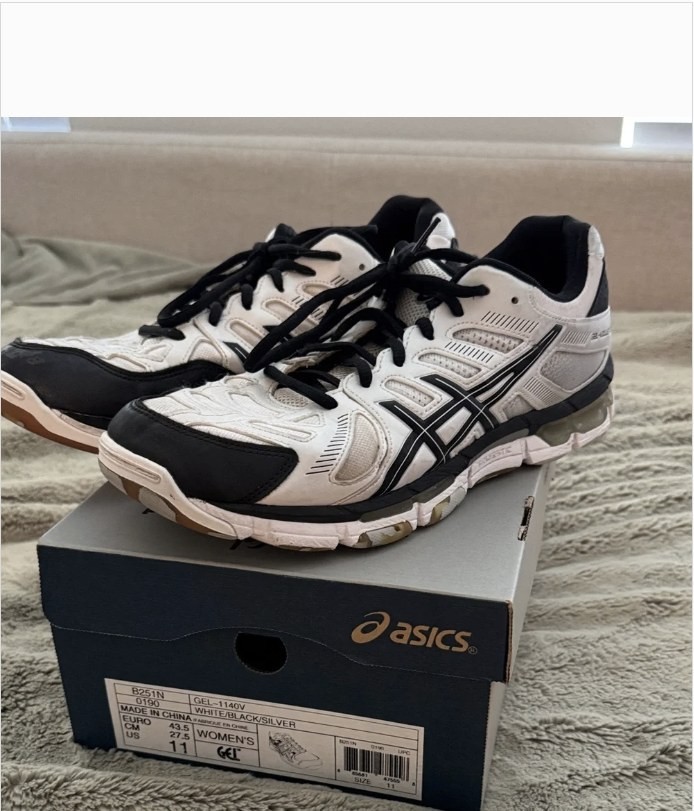 Asics Gel 1140V Women’s Running Shoes White Black Silver Size 11