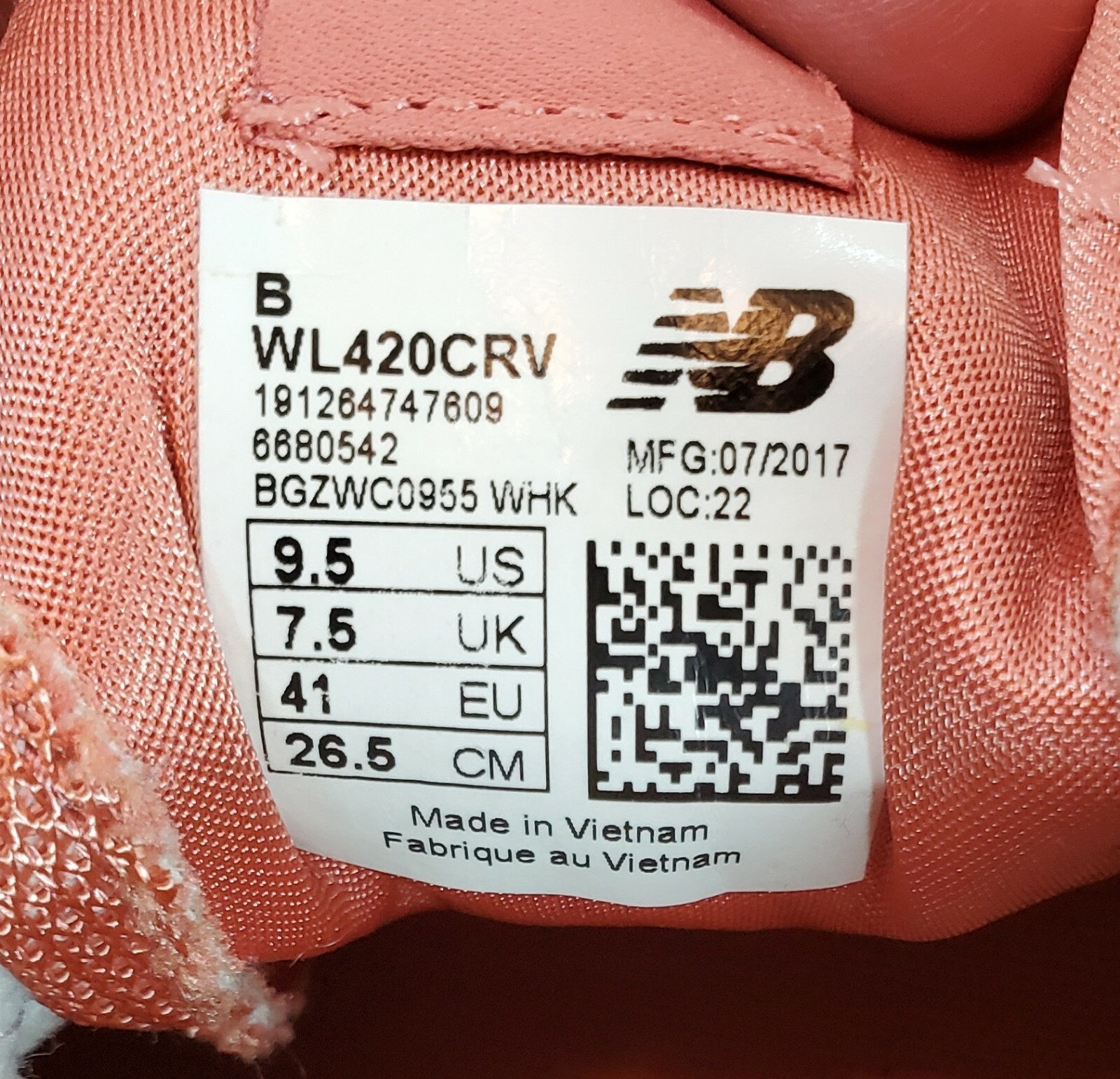 New Balance 420 Womens Pink Athletic Running Shoes WL420 US 9.5 EUC