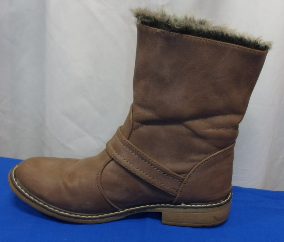 DESIGNER PATRIZIA by SPRING STEP FAUX FUR LINED WARM WINTER BROWN BOOTS SIZE 7.5