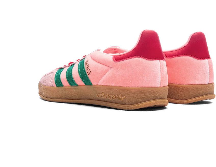 Adidas Gazelle Indoor Women’s Shoes, Court Green/Glow Pink/Gum