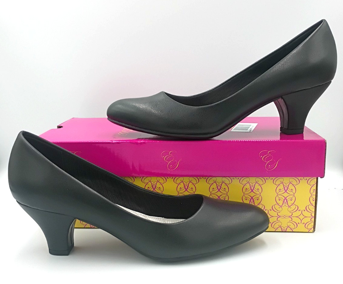 Easy Street Fabulous Round Cone Black Heel Pumps Women’s Size 8.5 M NEW w/ Box