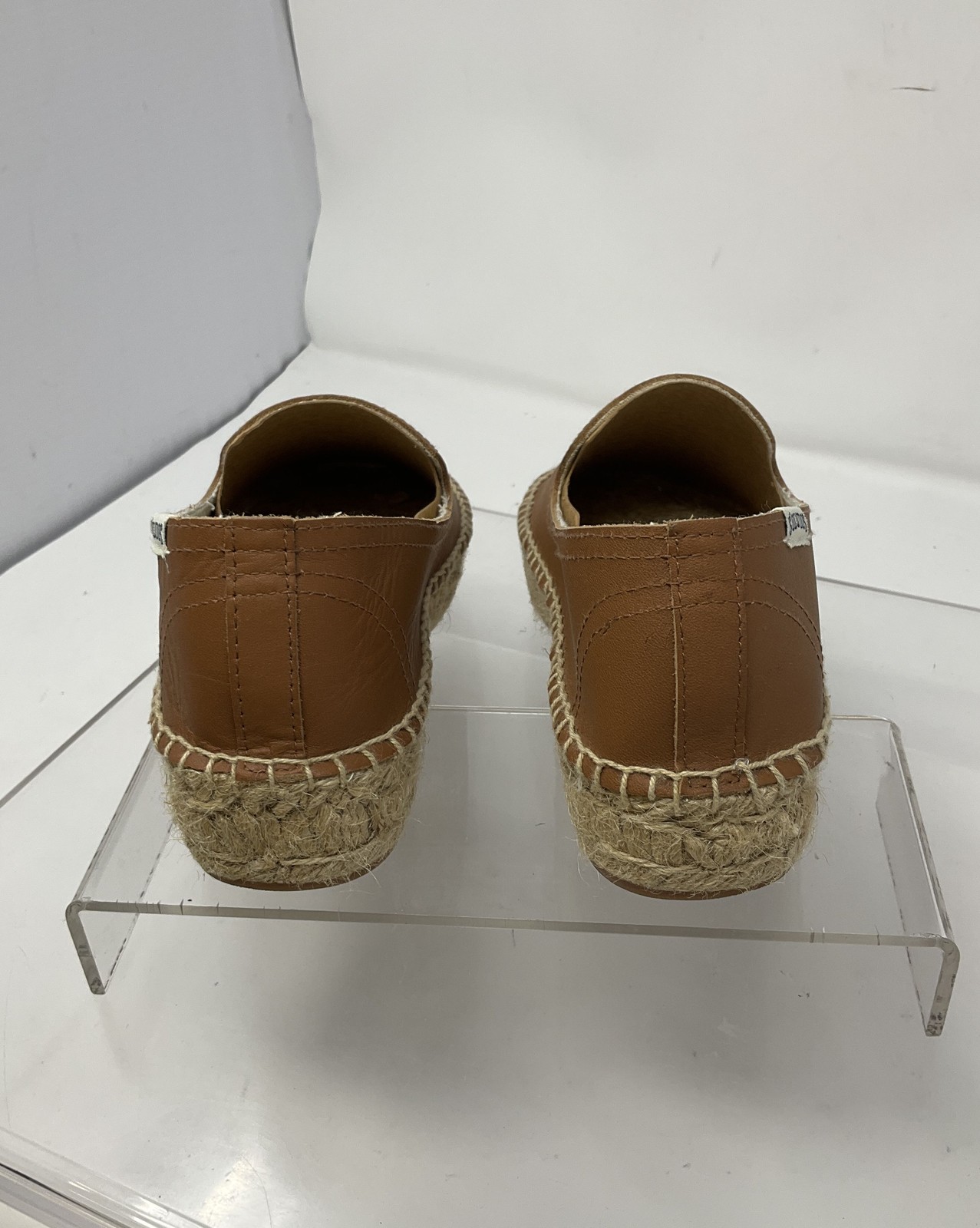 Soludos Brown Leather Espadrille Slip-On Shoes 5.5
