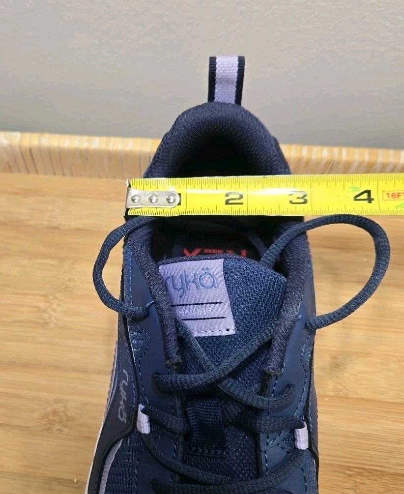 Ryka Womans 7.5 Imagine Mesh Walking Sneakers Navy Blue W/ Lavender Accents