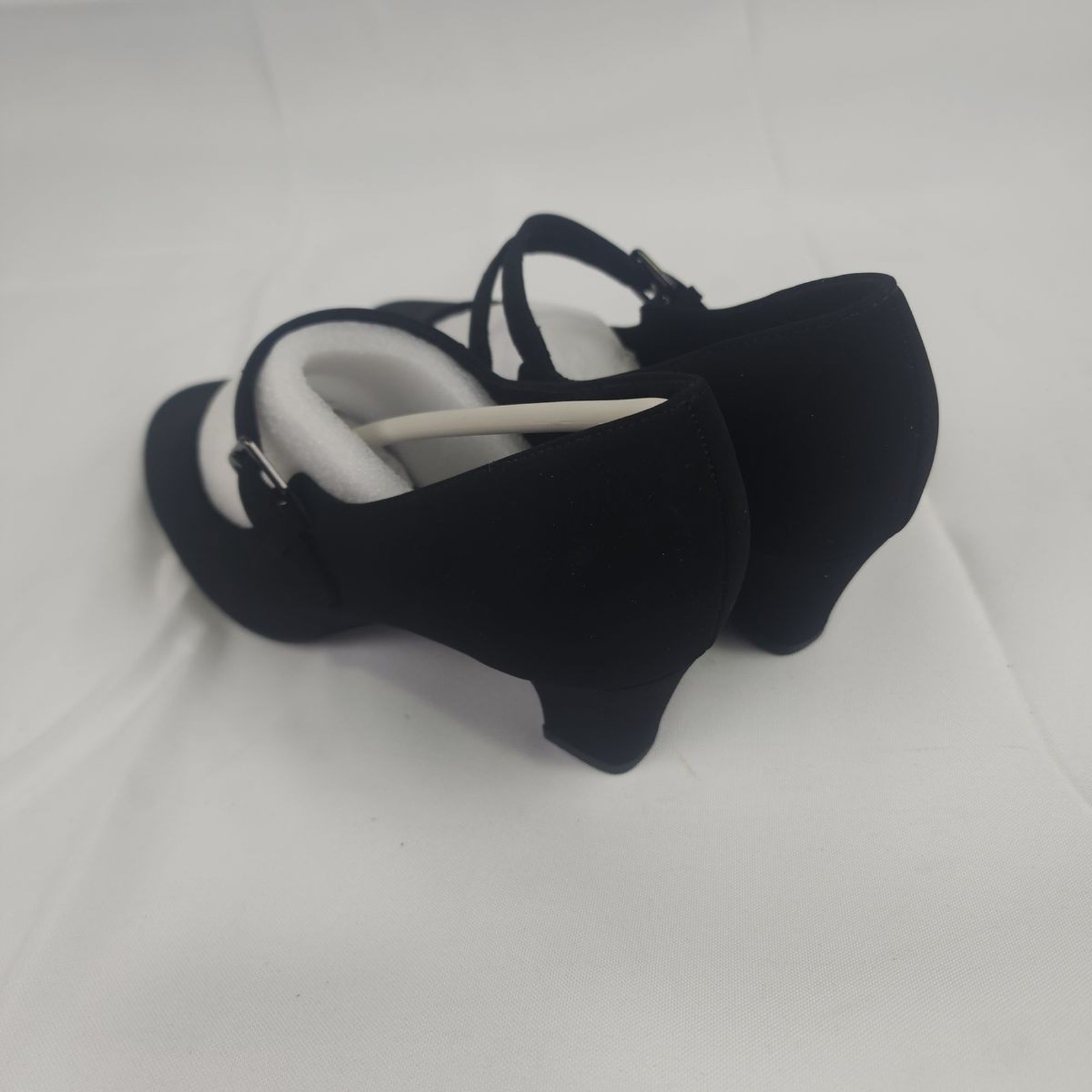 Easy Street Meryl Black Lamy Mary Jane Block Heel Pumps Size 8 N Narrow