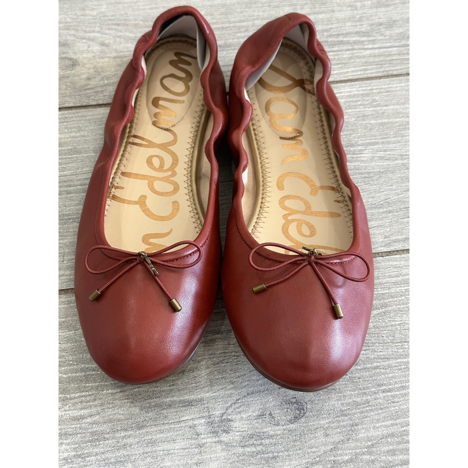 Sam Edelman Felicia New Burgandy Leather Ballet Flats New!