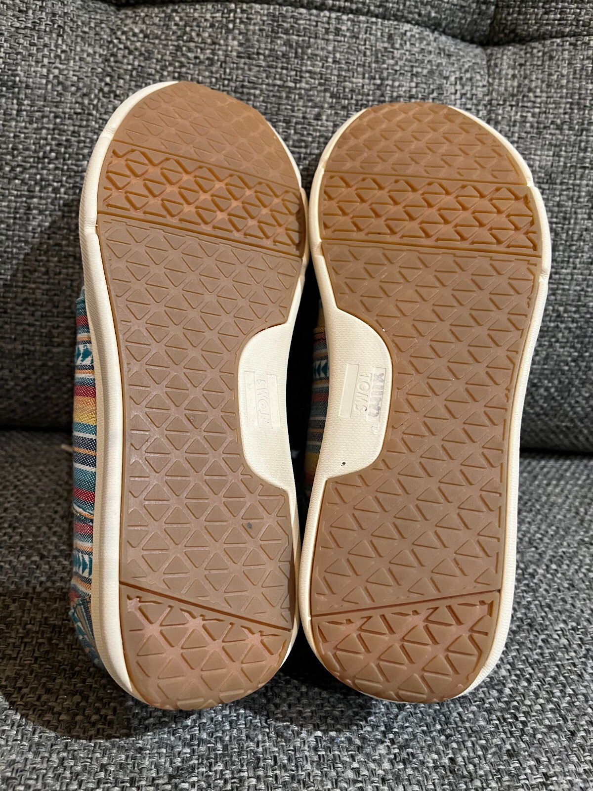 Toms Del Rey 1000999 Multicolor Striped Lace Up Sneakers Shoes – Women’s Sz 7M