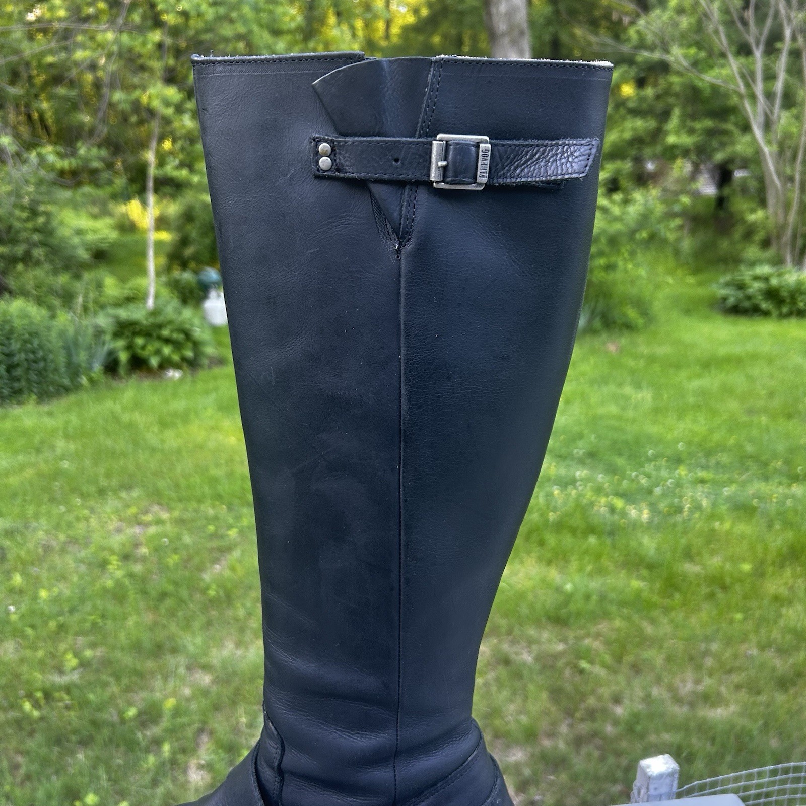 John Fluevog Adriana Luna Tall Buckled Leather Riding Boots *SEE SIZE NOTES!*