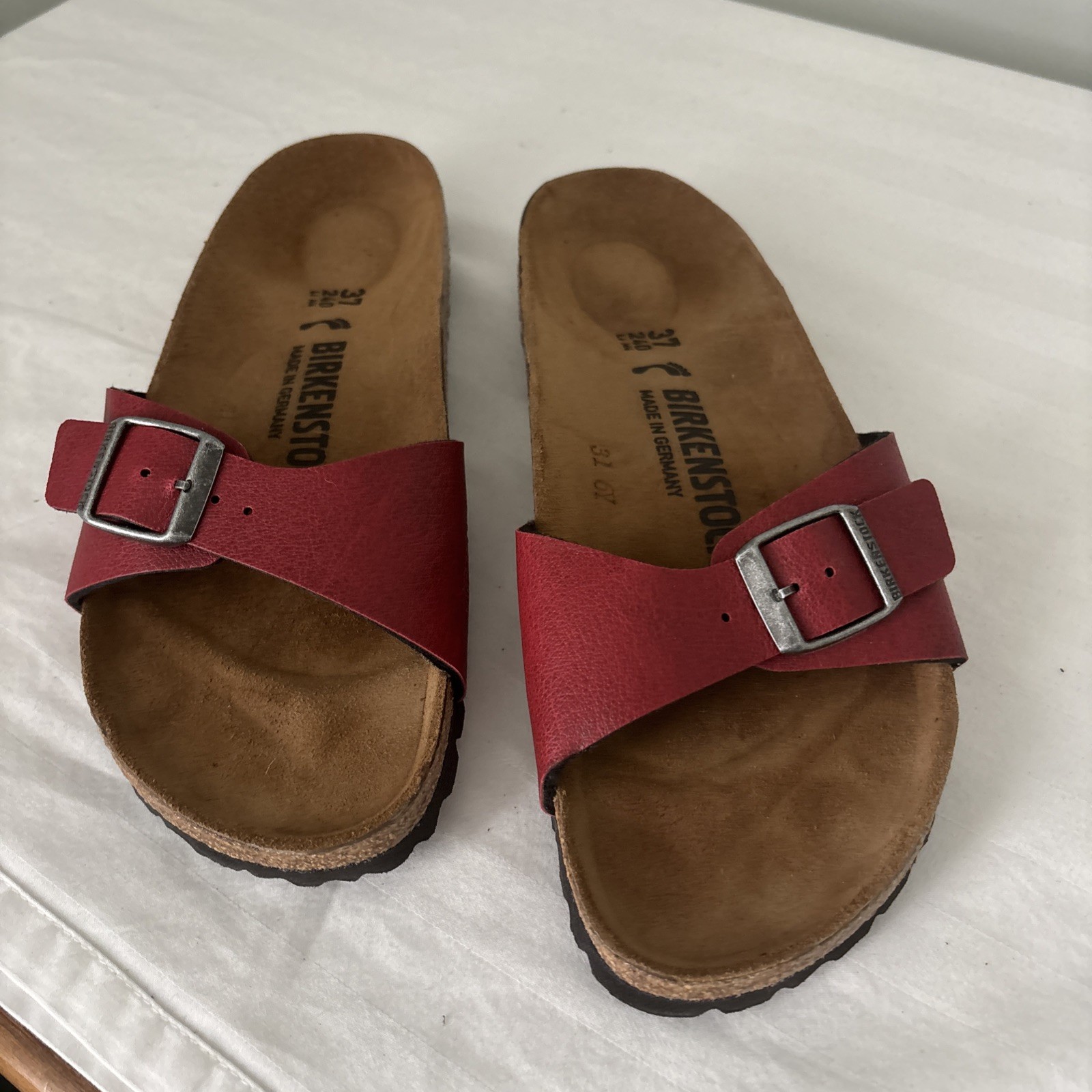 Birkenstock Madrid Sandal Women’s Size 37 Red Made In Germany Slip On NWT