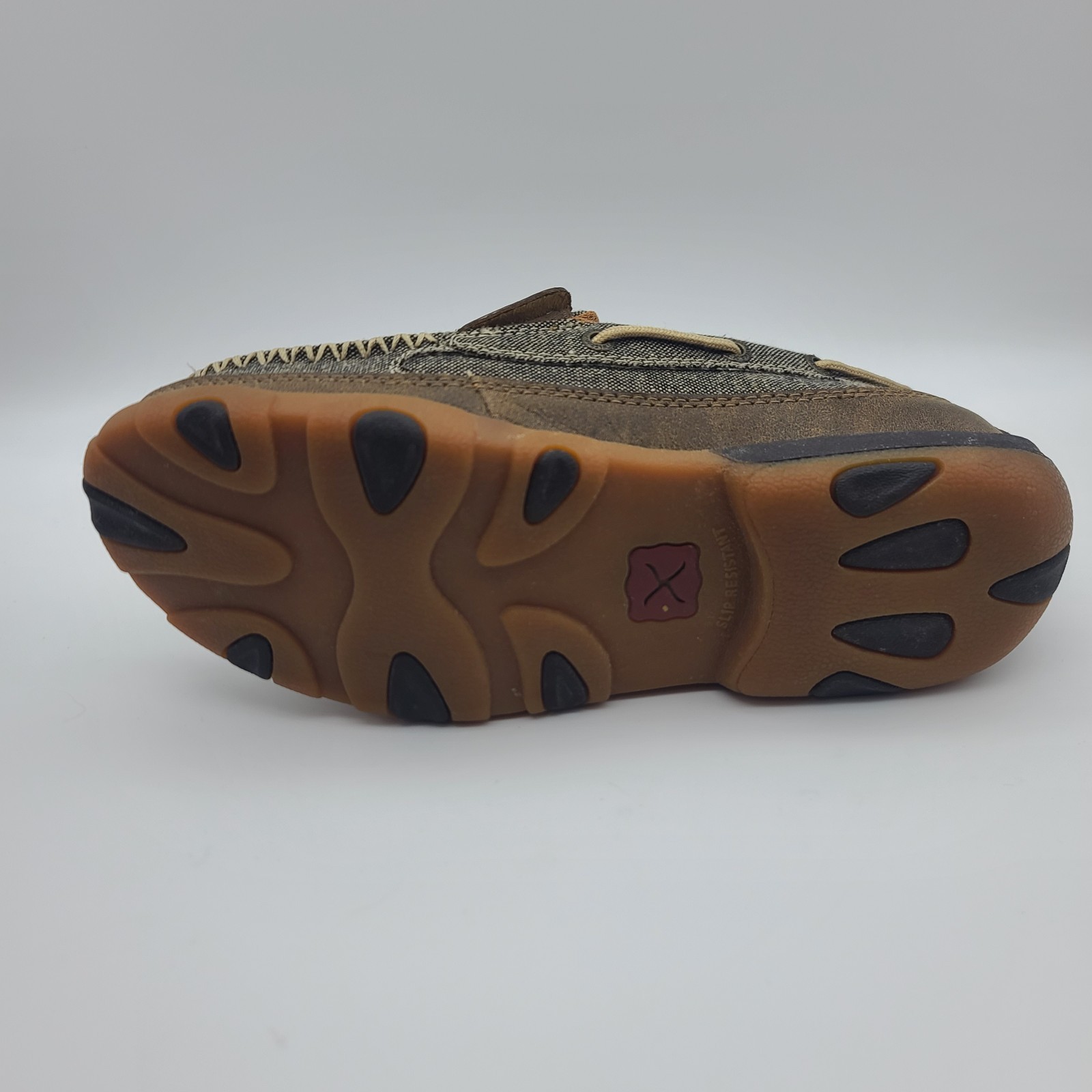 Twisted X ecoTWX Womens 9 M Brown Leather Western Driving Mocs Comfort Boat Shoe