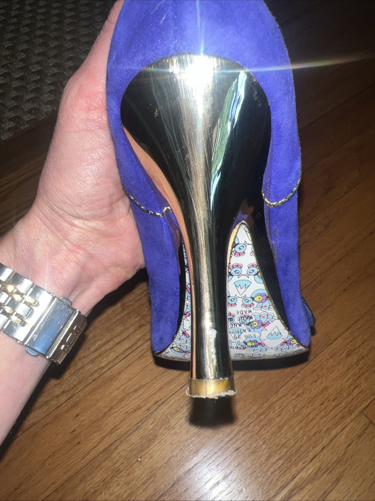 Irregular Choice Rainbow Blue 3.75” Heel Shoes Size 39 ( Size 8 USA)